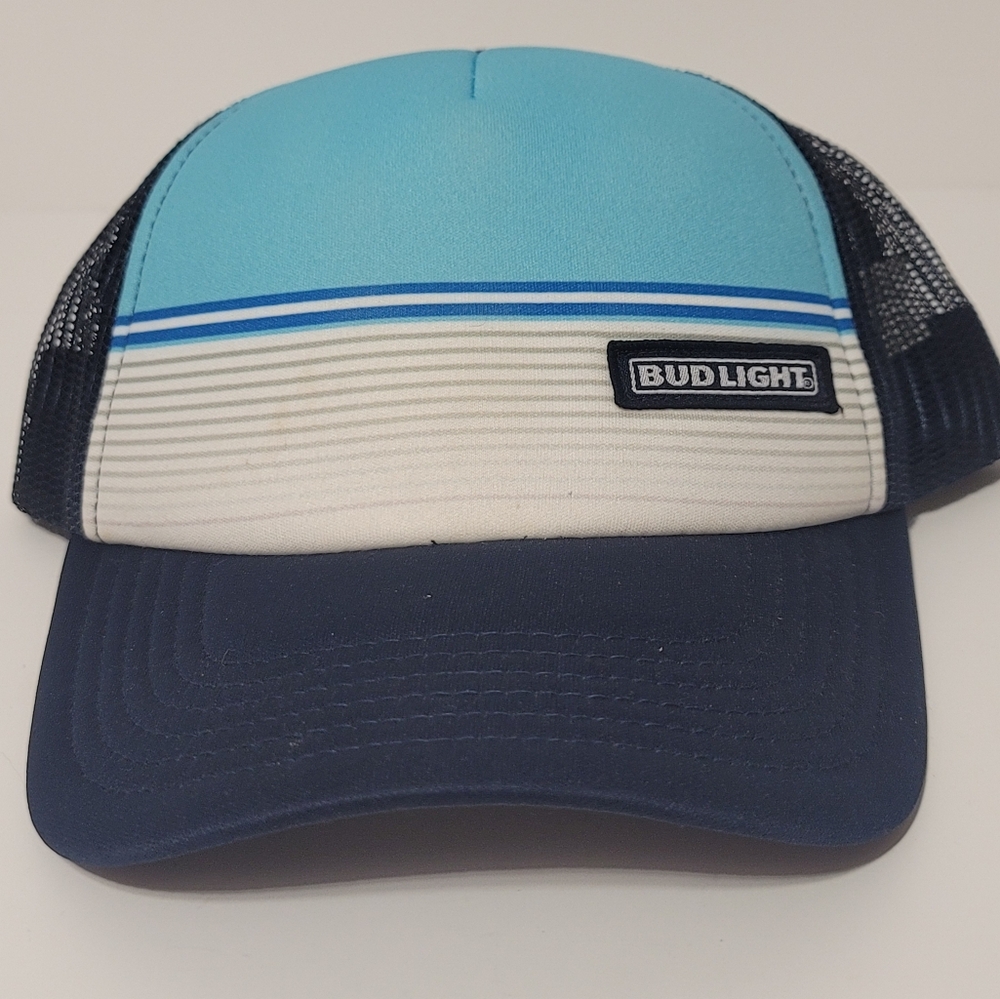 Bud Light Blue and White Trucker Hat